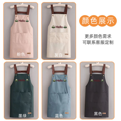 Apron waterproof oil-proof printing LOGO waist stall kitchen anti-fouling nail salon catering men's and women's work clothes wholesale - image 4