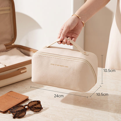 New Pu Leather Cosmetic Storage Bag, Large Capacity Pillow Makeup Bag, Travel Portable Women's Toiletry Bag, Thickened and Waterproof - image 4