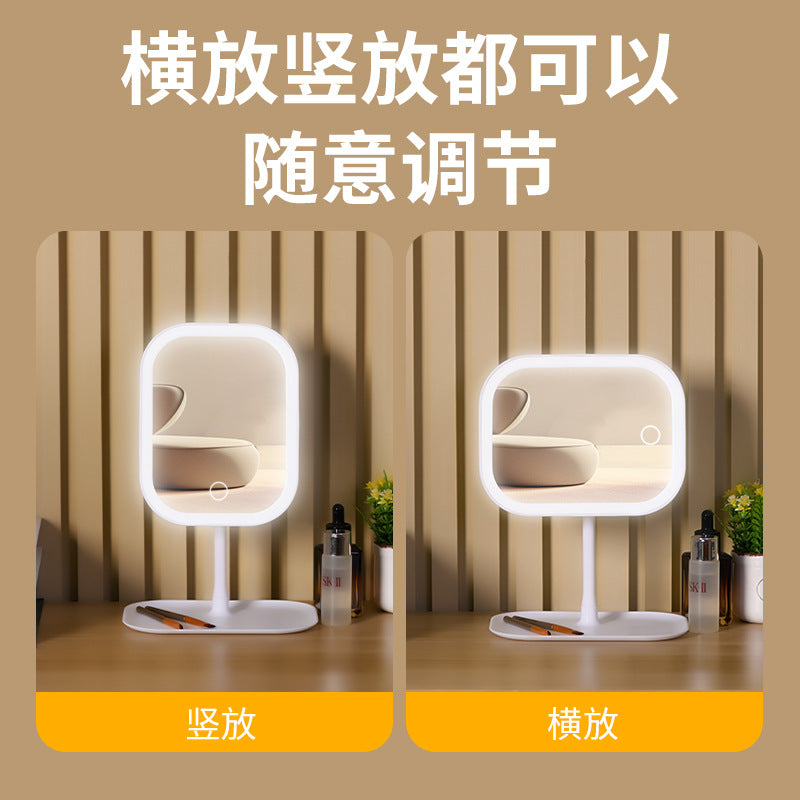 Led Light European Makeup Mirror Desktop Multi-Functional Makeup Mirror with Light Adjustable Desktop Makeup Mirror on the Table - image 2
