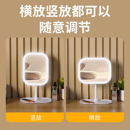 Led Light European Makeup Mirror Desktop Multi-Functional Makeup Mirror with Light Adjustable Desktop Makeup Mirror on the Table - image 2