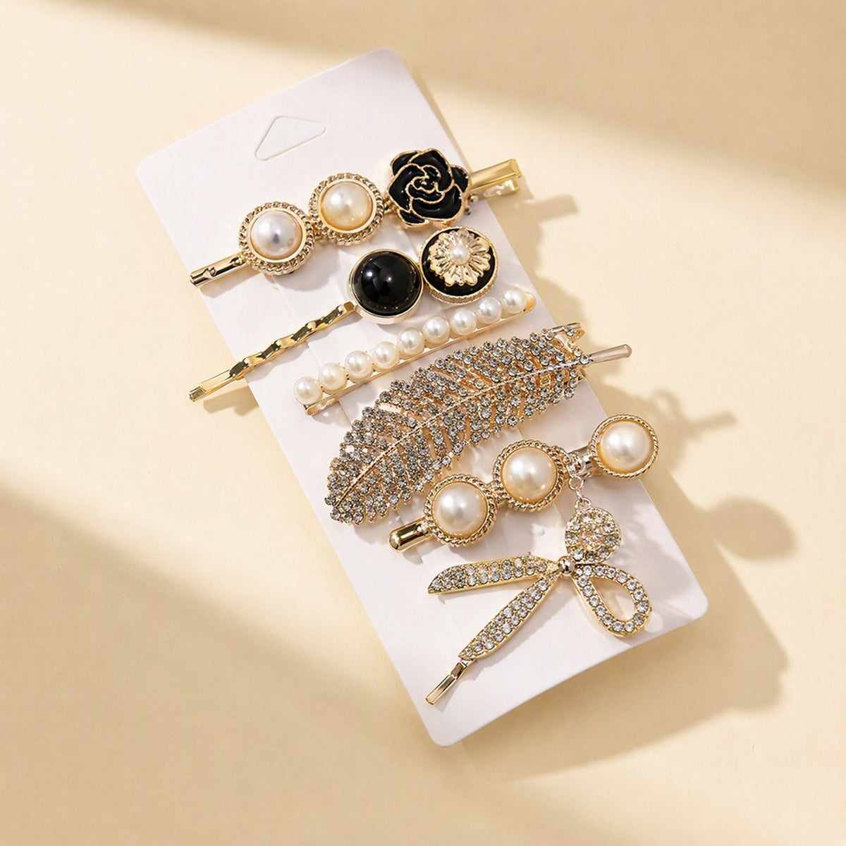 Plumeclip six-piece handmade pearl feather hair clip set