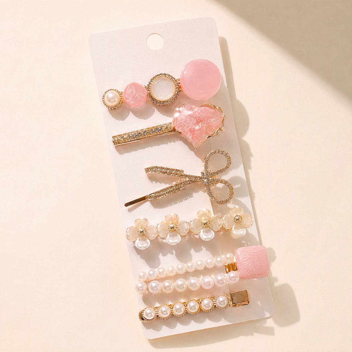 Plumeclip six-piece handmade pearl feather hair clip set - view 3