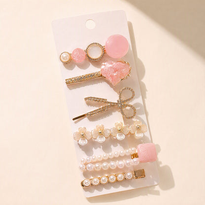 Plumeclip six-piece handmade pearl feather hair clip set - view 3