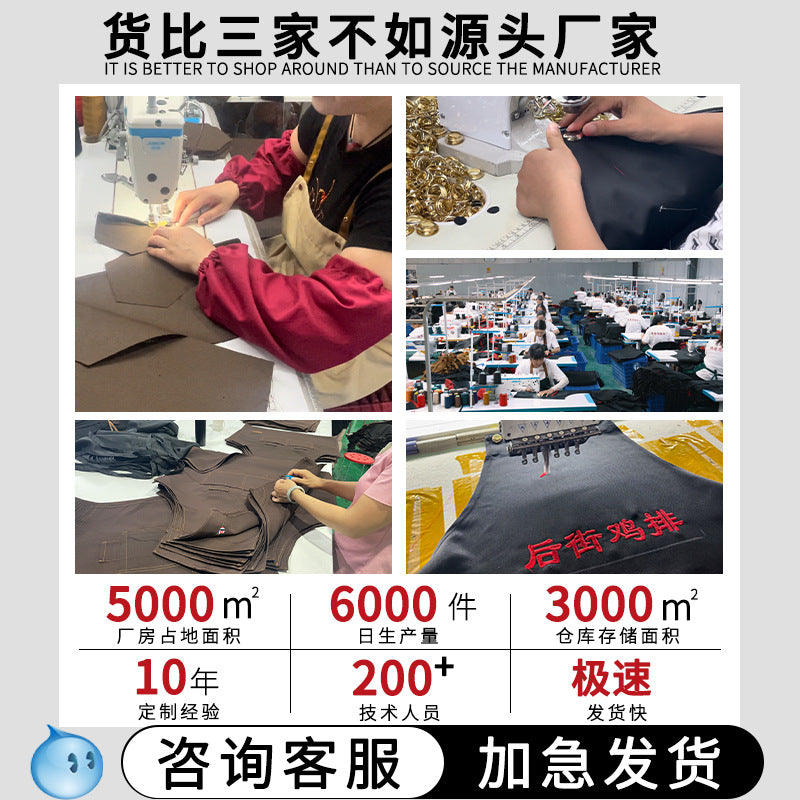 Cross-Border Thickeneded Canvas Cotton Apron with Custom Printed Logo Coffee Nail Salon Amazon Foreign Trade Export Apron - image 2