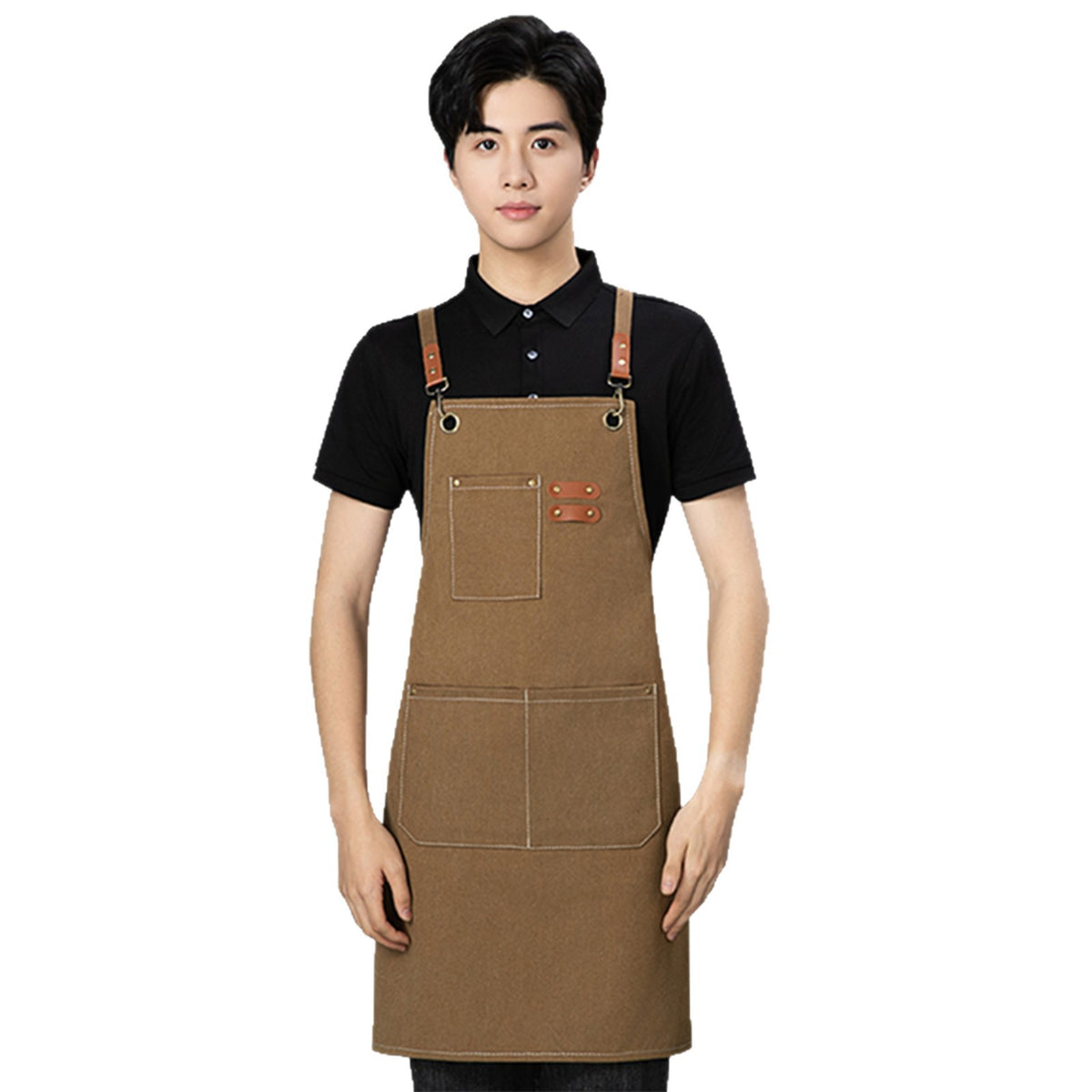 Cross-Border Thickeneded Canvas Cotton Apron with Custom Printed Logo Coffee Nail Salon Amazon Foreign Trade Export Apron - image 5