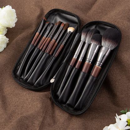 Cangzhou's New Wood Color 13 Wooden Handle Makeup Brush Set Loose Powder Brush Blush Foundation Concealer Eye Shadow Contour Brush - image 1