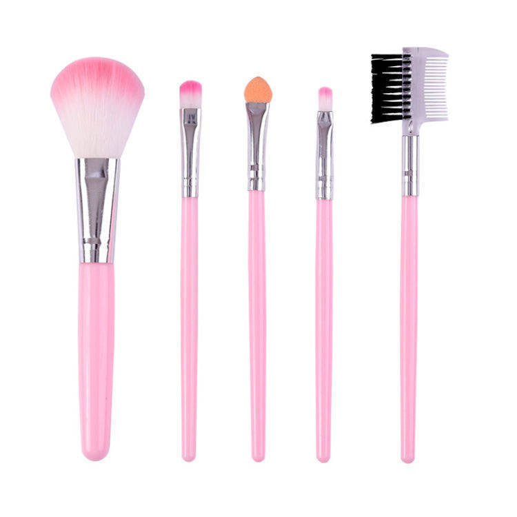 Portable Five-Piece Makeup Brush Set for Beginners, Fiber Texture Blush Brush, Eyeshadow Brush, Beauty Tool Set for Novices - image 2