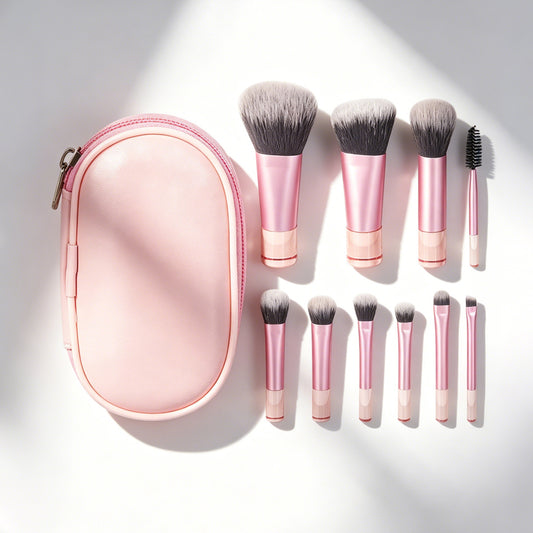 10 Mini Makeup Brushes, 10 Makeup Brushes with Short Handles, Multi-Color Set, Cross-Border, Dropshipping, Direct from Factory - image 1