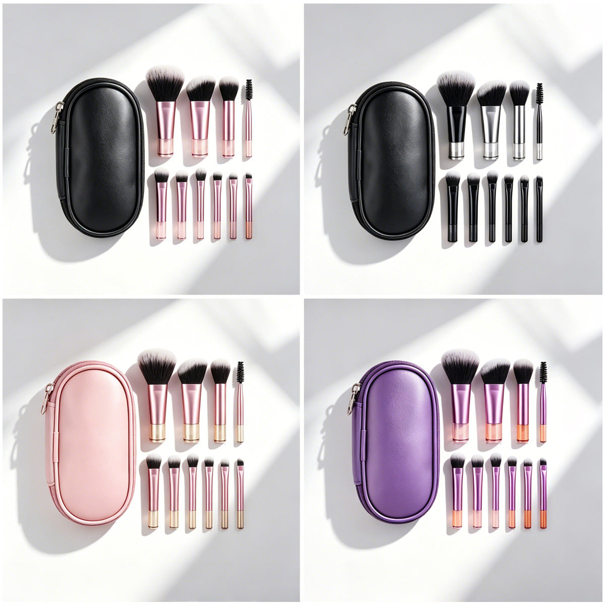 10 Mini Makeup Brushes, 10 Makeup Brushes with Short Handles, Multi-Color Set, Cross-Border, Dropshipping, Direct from Factory - image 2