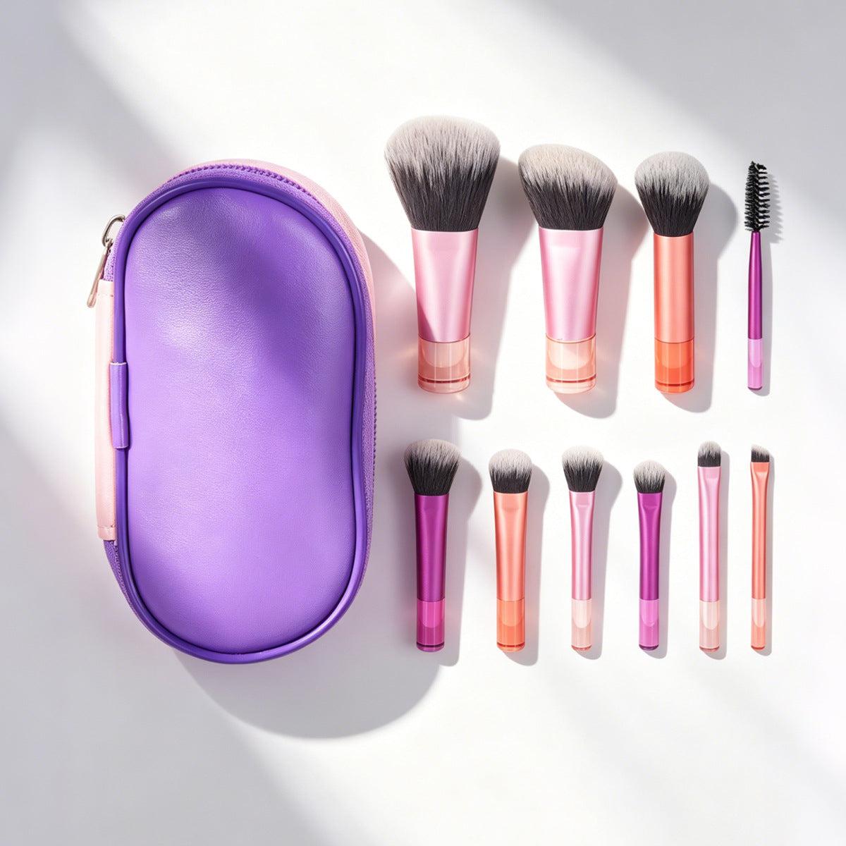 10 Mini Makeup Brushes, 10 Makeup Brushes with Short Handles, Multi-Color Set, Cross-Border, Dropshipping, Direct from Factory - image 3