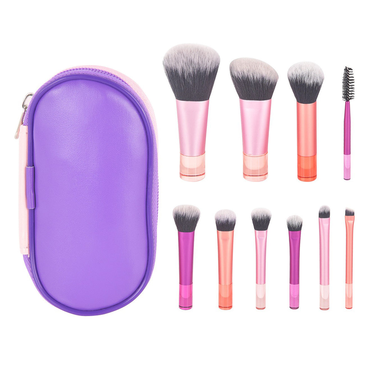 10 Mini Makeup Brushes, 10 Makeup Brushes with Short Handles, Multi-Color Set, Cross-Border, Dropshipping, Direct from Factory - image 5