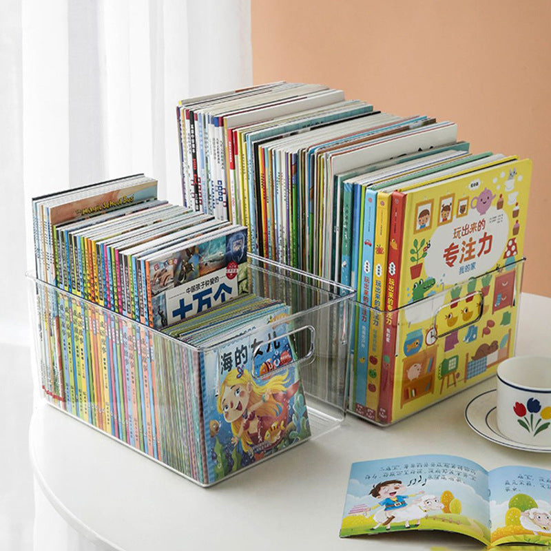 Book Transparent Desktop Cosmetic Mask Organizing Box Acrylic Food Basket Household Kitchen Sundries Storage Box - image 2