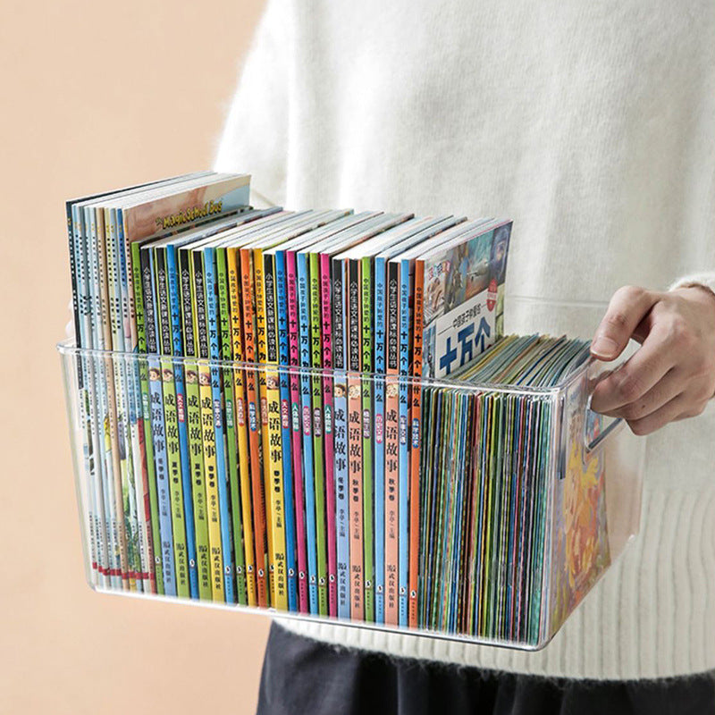 Book Transparent Desktop Cosmetic Mask Organizing Box Acrylic Food Basket Household Kitchen Sundries Storage Box - image 3