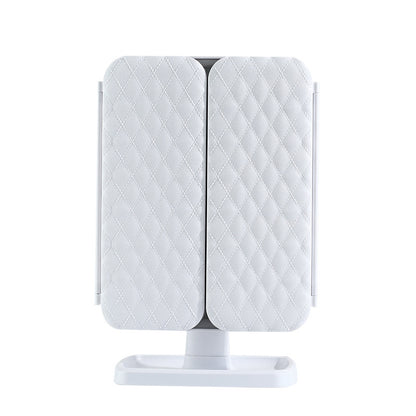 Led Desktop Shell Mirror with Three-Sided Storage Box, Foldable Makeup Mirror with Light, Adjustable Desktop Makeup Mirror - image 5