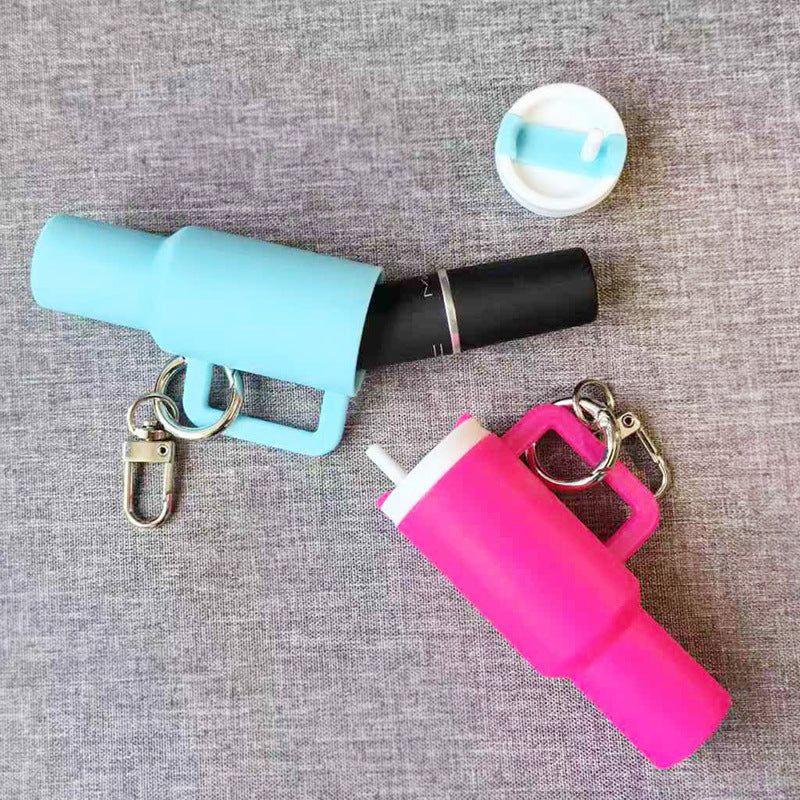 Cross-border new ice cup key chain Stanley Stanley key chain pendant can put lipstick backpack hanging - image 2