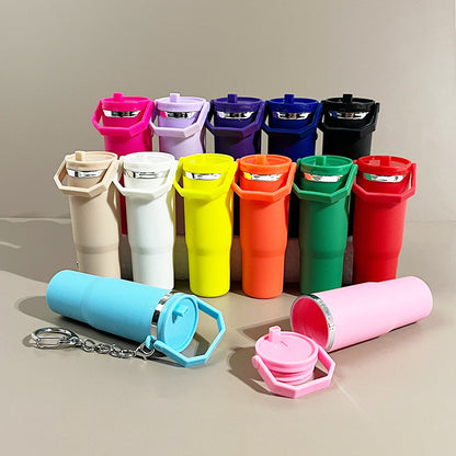Cross-border new ice cup key chain Stanley Stanley key chain pendant can put lipstick backpack hanging - image 3
