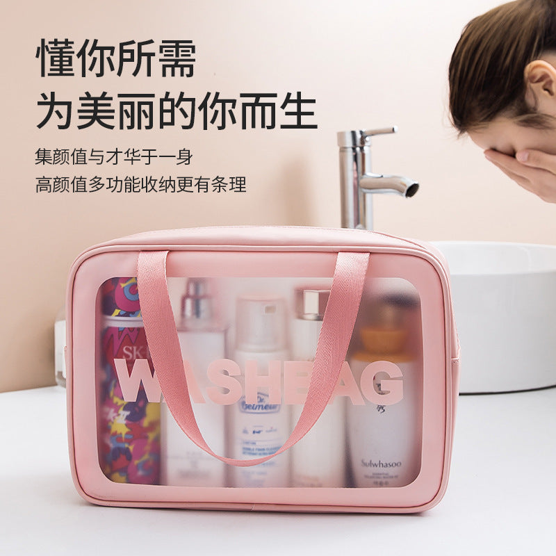 Pvc Cosmetic Bag, Portable Makeup Storage Bag, Swimming Bag, Transparent Cosmetic Bag, Large Capacity Portable Toiletry Bag - image 3