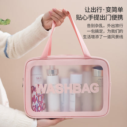 Pvc Cosmetic Bag, Portable Makeup Storage Bag, Swimming Bag, Transparent Cosmetic Bag, Large Capacity Portable Toiletry Bag - image 4