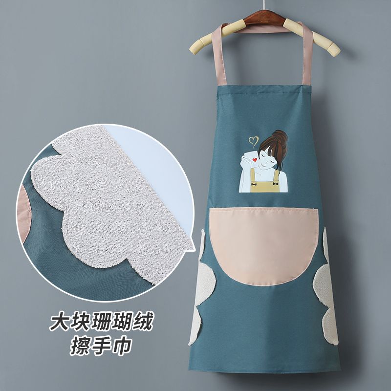 Source Manufacturer Can Be Labed with Cute Deer Garland Rabbit Beauty Pattern Household Apron Waterproof and Oil-Proof Kitchen Use - image 2