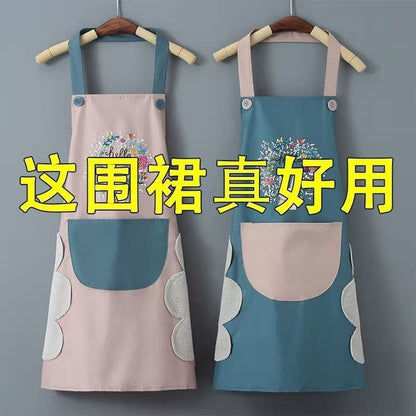 Source Manufacturer Can Be Labed with Cute Deer Garland Rabbit Beauty Pattern Household Apron Waterproof and Oil-Proof Kitchen Use - image 4