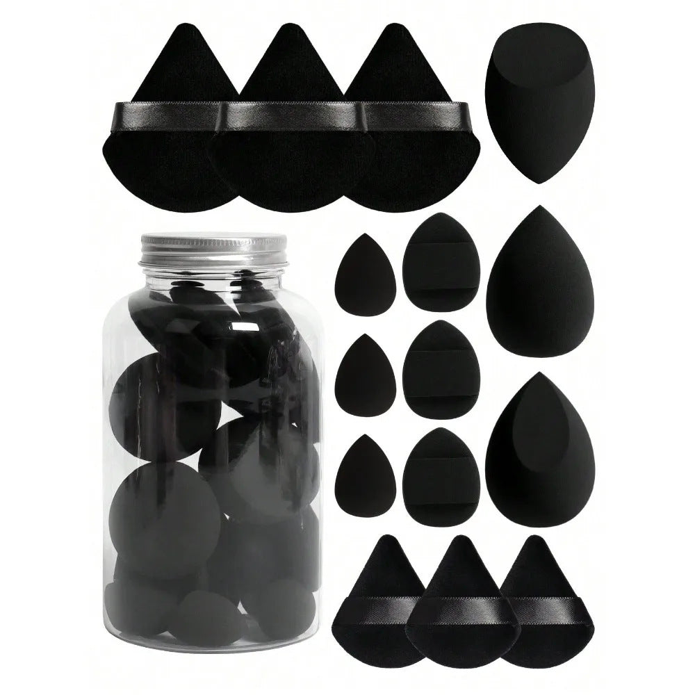 Cross-border 15-piece floating bottle beauty makeup eggs super soft sponge powder puff wet and dry dual-use makeup eggs delicate do not eat powder - image 2