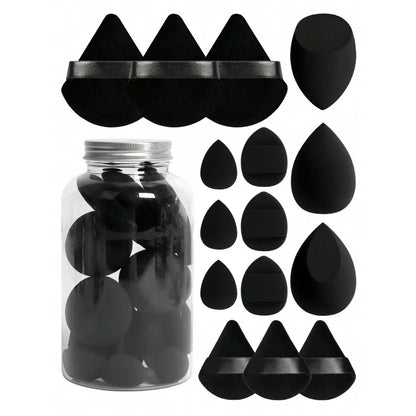 Cross-border 15-piece floating bottle beauty makeup eggs super soft sponge powder puff wet and dry dual-use makeup eggs delicate do not eat powder - image 2