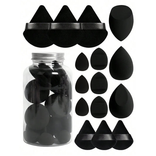 Cross-border 15-piece floating bottle beauty makeup eggs super soft sponge powder puff wet and dry dual-use makeup eggs delicate do not eat powder - image 2