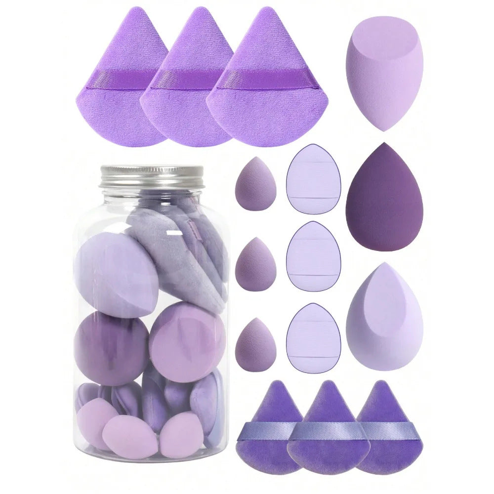Cross-border 15-piece floating bottle beauty makeup eggs super soft sponge powder puff wet and dry dual-use makeup eggs delicate do not eat powder - image 3
