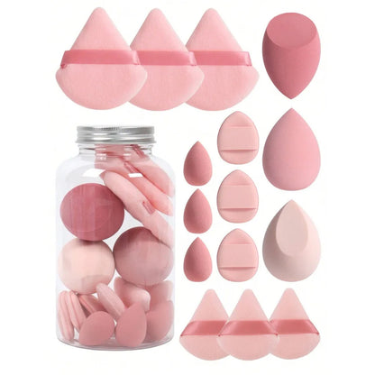 Cross-border 15-piece floating bottle beauty makeup eggs super soft sponge powder puff wet and dry dual-use makeup eggs delicate do not eat powder - image 4