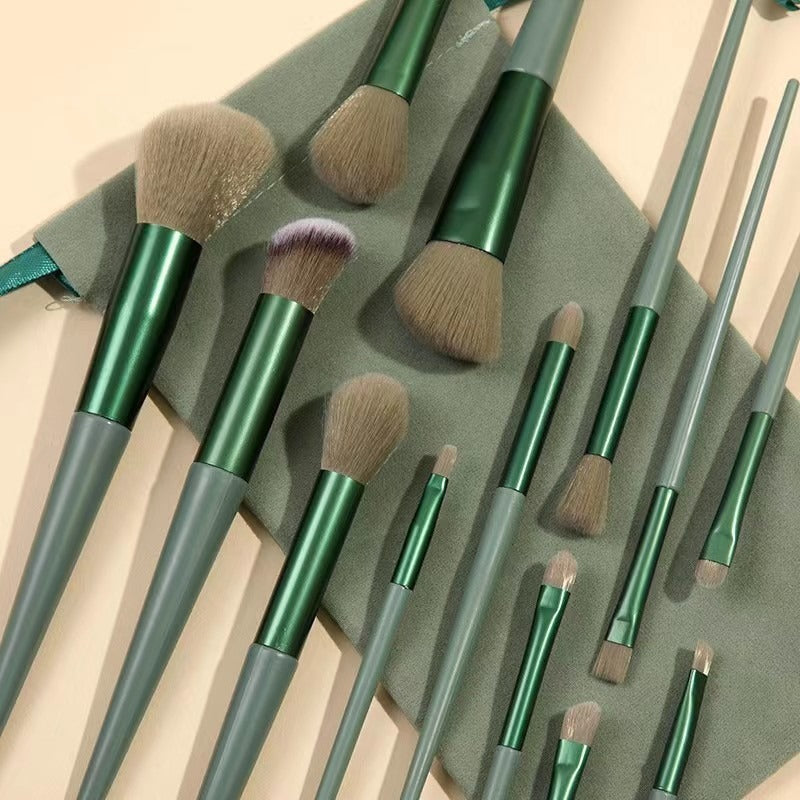 New 13-Piece Sijiqing Makeup Brush Set, Ultra-Soft Fiber Hair Foundation Brush, Makeup Tool, Free Velvet Bag - image 4