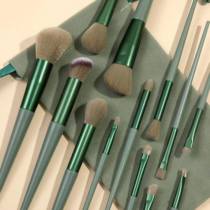 New 13-Piece Sijiqing Makeup Brush Set, Ultra-Soft Fiber Hair Foundation Brush, Makeup Tool, Free Velvet Bag - image 4