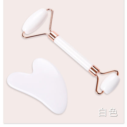 Powder crystal roller facial massage non-jade beauty stick double-headed push face eye point lifting heart scraper wholesale - image 3