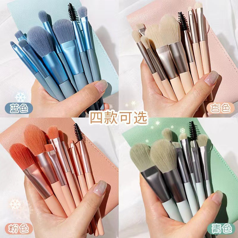 Mini Eight-Piece Macaron Makeup Brush Set for Eye Details, Setting Makeup, Eyeshadow Brush, Portable Brush Bag - image 2