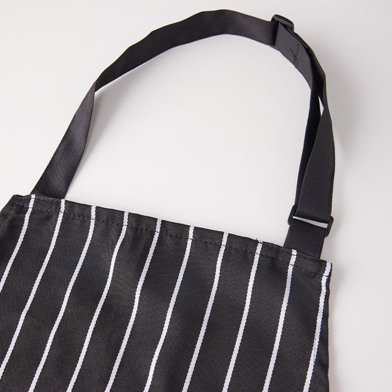 Neck Striped Apron Foreign Trade Baking Nail Art Apron Restaurant Kitchen Oil-proof Work Clothes Waiter Workwear Apron - image 4