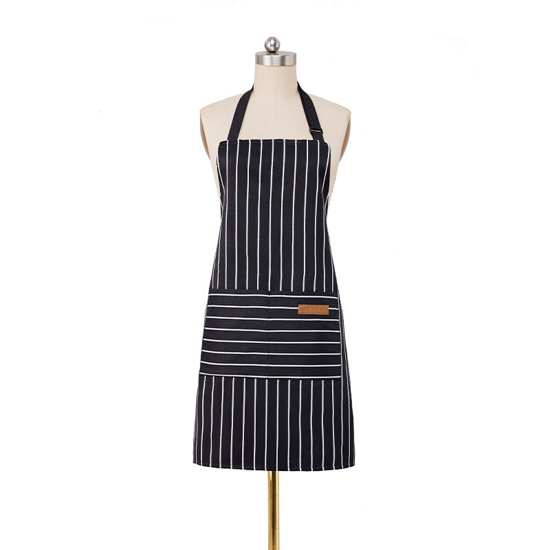 Neck Striped Apron Foreign Trade Baking Nail Art Apron Restaurant Kitchen Oil-proof Work Clothes Waiter Workwear Apron - image 5