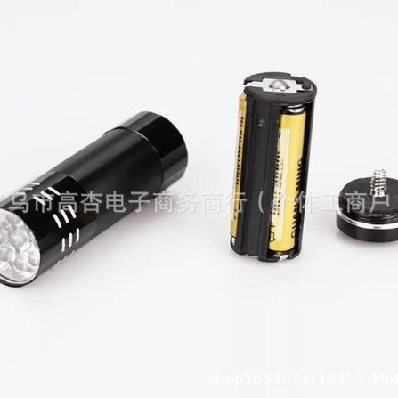 9LED purple light ultraviolet flashlight banknote detection mini nine light mask nail UV curing fluorescent agent detection pen - image 5