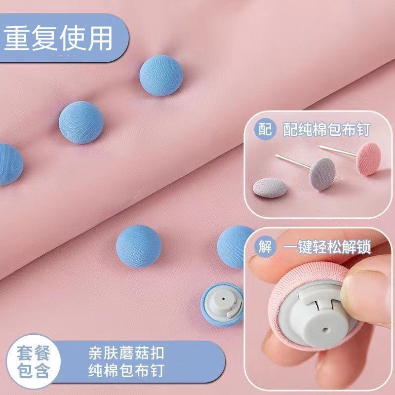 New Quilt Fixer Removable Anti-running Bed Sheet Four-piece Set Stereotype Unmarked Quilt Cover Invisible Nail Buckle Mushroom Head - image 4