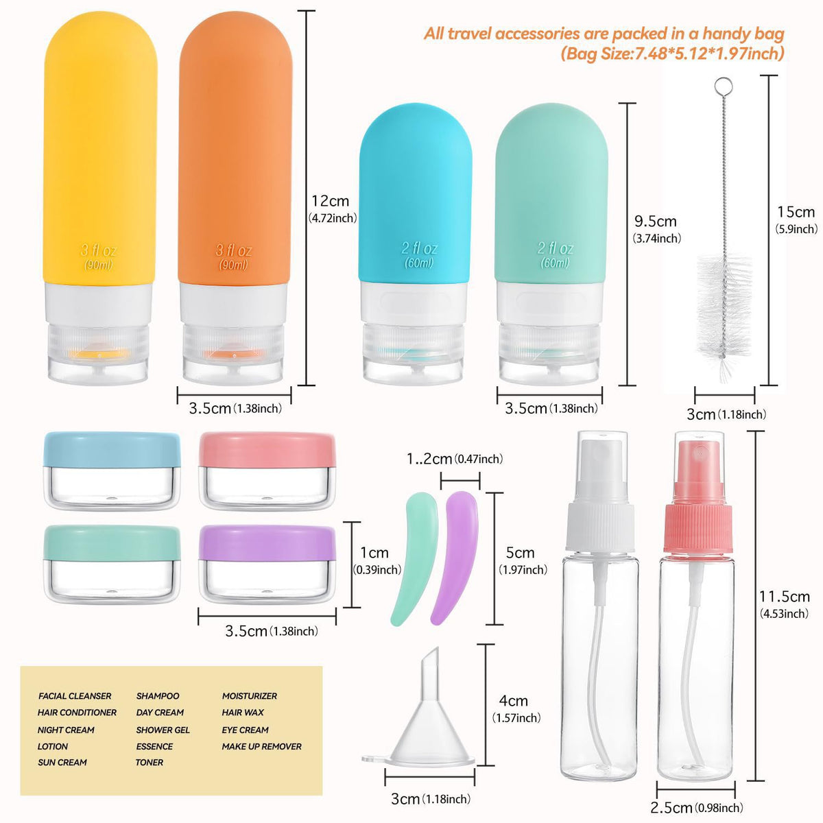 in stock Wholesale Storage Bottle Travel suit Shampoo Cosmetic Lotion Bottled Silicone Bottled Customized - image 4