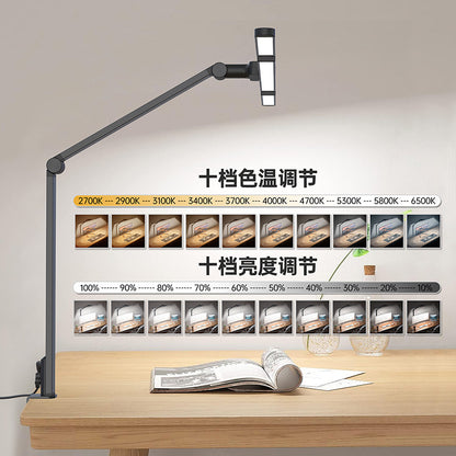 New Metal High-End Work Office Manicure Cross-Border Desk Lamp Folding and Removable Clip Desk Lamp Eye Protection Study Desk Lamp - image 3