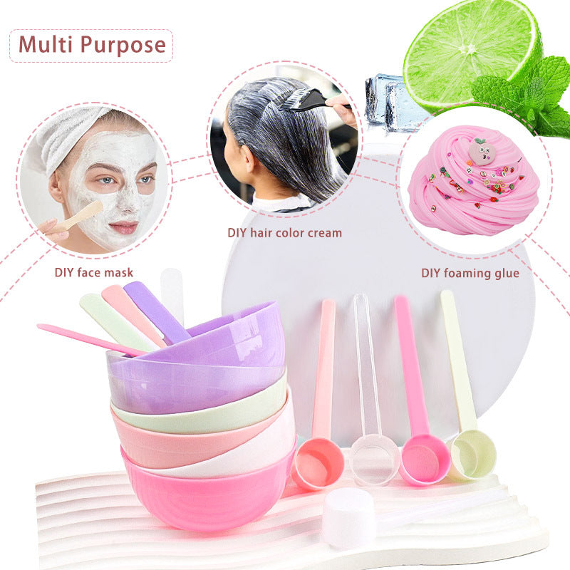 Spot Wholesale DIY Facial Mask Bowl Beauty Salon Facial Mask Tool Set Mask Mixing Bowl Scale Measuring Spoon Powder Spoon Stirring Stick - image 3