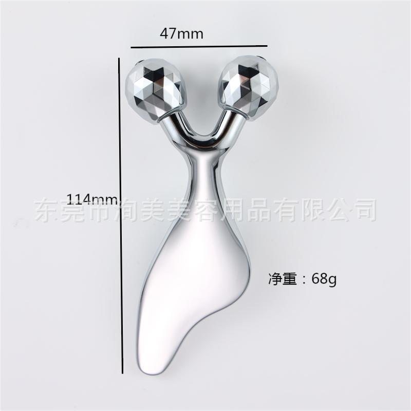Zinc alloy roller fish type facial lifting massage stick eye double roller eye cream cream massage beauty stick scraper - image 2