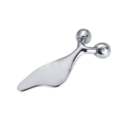 Zinc alloy roller fish type facial lifting massage stick eye double roller eye cream cream massage beauty stick scraper - image 5