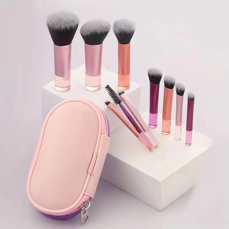 Cosmetic Brush suit Crystal Handle Portable Travel Powder Brush Blush Eye Shadow Brush Beauty Makeup Tool Makeup 10 pcs - image 1