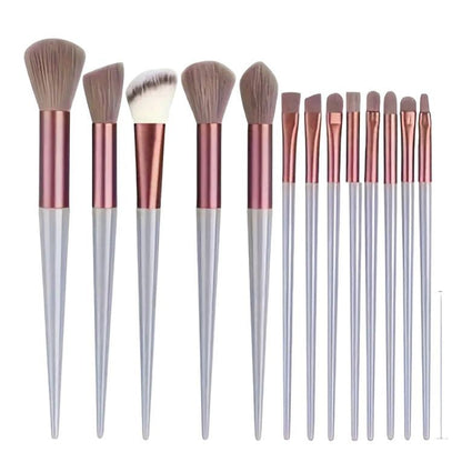 Cross-Border 13-Piece Set of Makeup Brushes, Green Brown, Brown, Soft-Bristled Non-Shedding Brush Set, Eye Shadow Loose Powder - image 5