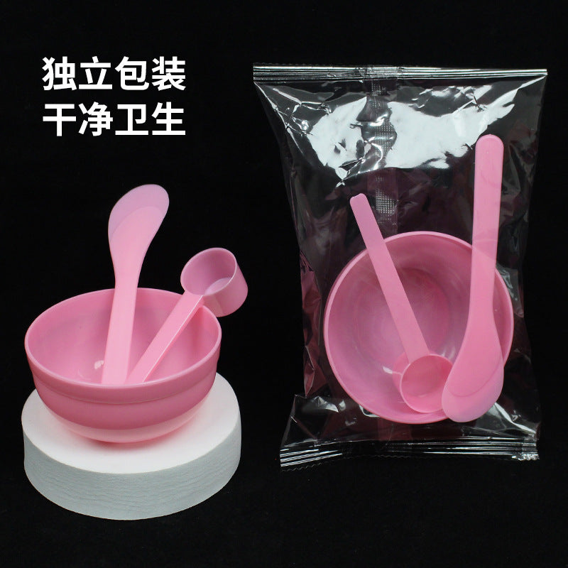 Beauty Mask Bowl Individual Packaging Makeup Spa Tool Three-Piece Set Plastic Small Bowl Mixing Rod Measuring Scale Spoon - image 1