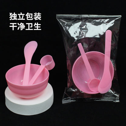 Beauty Mask Bowl Individual Packaging Makeup Spa Tool Three-Piece Set Plastic Small Bowl Mixing Rod Measuring Scale Spoon - image 1