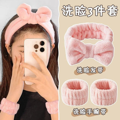 Wash Face Moisture-proof Three-piece Wrist Band Hair Band Splash-proof Water to Cuff Wash Water-proof Sleeve Absorbent Hand Towel Protection - image 2
