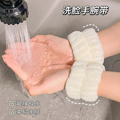Wash Face Moisture-proof Three-piece Wrist Band Hair Band Splash-proof Water to Cuff Wash Water-proof Sleeve Absorbent Hand Towel Protection - image 4