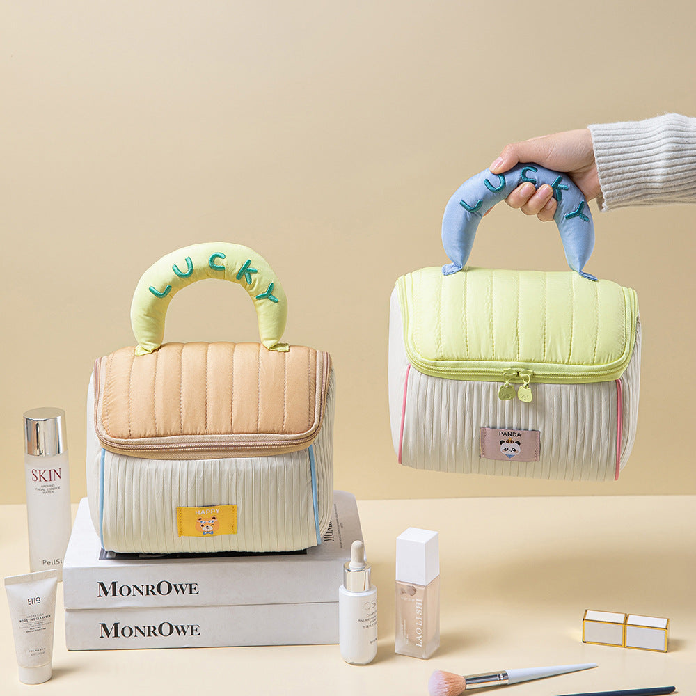 Cute House Cosmetic Bag Large Capacity Cabin Toiletry Bag Portable Portable Storage Bag Cloud-Like Cartoon Storage Bag - image 4
