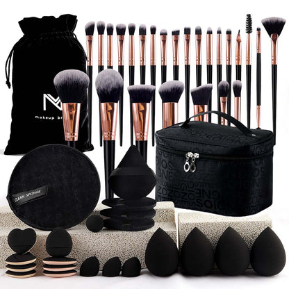 47-piece set of beauty tools combination xiangfeng cosmetic bag cosmetic brush suit portable wash travel puff makeup - image 4